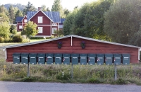 Typische, schwedische Briefkästen