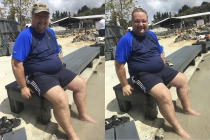 Zum Abschluß die Füße in heißen Schlamm gesteckt